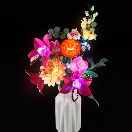 GEAMENT Set di Luci LED Compatibile Con LEGO Bouquet di fiori rosa Botanical Collection 10342 (Modello di mattoncini non incluso)