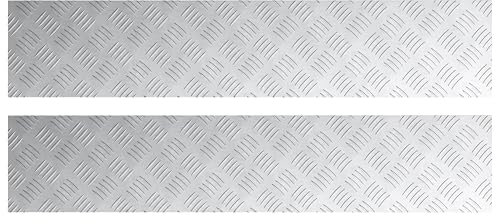 vidaXL Peldaños Rectangulares de Aluminio Antideslizantes | Alfombrillas de Seguridad con Patrón de Diamante Texturizado Durables para Uso Interior y Exterior 100 cm X 20 Set de 2 Recubrimientos Geom