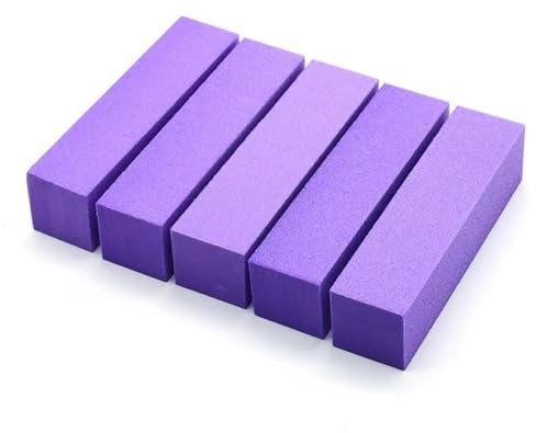 LZZYFPX Lima for Unghie, Blocco lucidante, Lima for Unghie, for Pedicure, Manicure, Cura delle Unghie, Spugna for Nail Art, lucidatura, Accessori for Unghie, Strumenti(Purple-5pcs)
