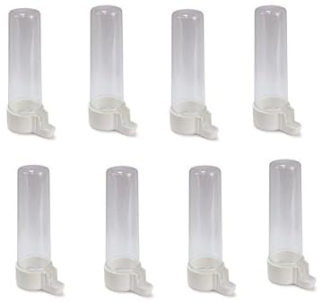 Pcmoviles Bebederos para Pájaros, 90ml, Pack de 8 Unidades, para Canarios y Periquitos