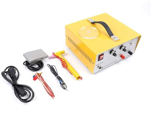 IYUESQ Saldatrice a Punti per Gioielli, saldatrice a Punti Pulse Sparkle, saldatrice a Punti Laser Portatile, saldatrice Laser per Gioielli, saldatrice con Controllo a Pedale per Uso Dome