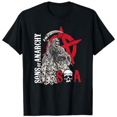 Sons of Anarchy Grim Reaper Pile of Skulls Biker TV Show T-Shirt
