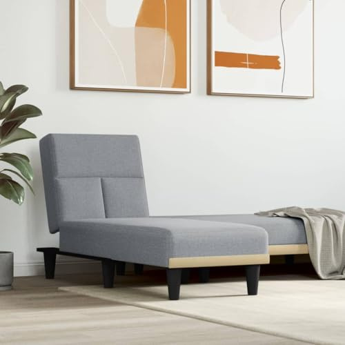 RMIHSJG Verstellbare Chaiselongue Hellgrau Stoff 3-Positionen Relaxliege mit Schaumstoffpolsterung und robustem Sperrholzrahmen für Wohnzimmer