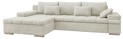 Mirjan24 Ecksofa Bangkok, Eckcouch mit Schlaffunktion und Bettkasten, Ecksofa für Wohnzimmer Gästezimmer Couch L-Form Wohnlandschaft (Lumo 55, Ecksofa Links)