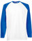 Fruit of the Loom Long Sleeve Baseball Tee Contrast Long Sleeve T-Shirt Multi-Coloured White/Royal Size:S
