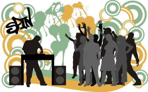 INDIGOS UG - Wandtattoo Wandsticker Wandaufkleber Aufkleber bunt farbig MF598 DJ - Stil Musik Pop 20 x 12 cm