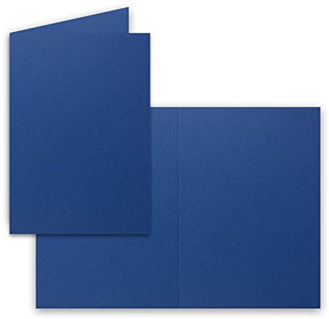 25 Faltkarten B6 - Nacht-Blau - Premium QUALITÄT - 11,5 x 17 cm - sehr formstabil - für Drucker geeignet! - Qualitätsmarke: NEUSER FarbenFroh!!
