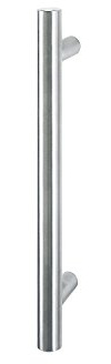 Marchesi Stoßgriff Haustür gerade Länge 600mm - Stangengriff LA 400mm mit 2 Stützen, Edelstahl matt