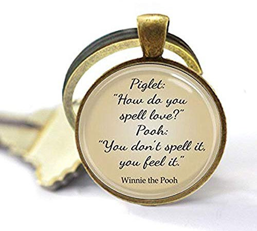 Citation Porte-clés. Motivante Quote. Bijoux Porte-clés. Classic Pooh. Winnie l'ourson. Pendentif Porte-clés