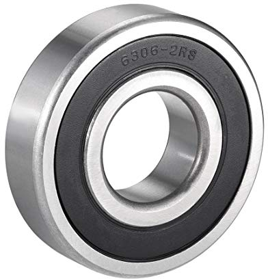 sourcing map Rillenkugellager 6306-2RS Doppelt Versiegelt Chromstahl Lager 30mmx72mmx19mm DE de