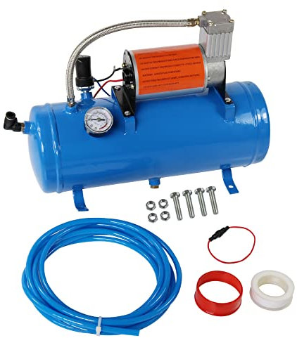 JDMSPEED New 150PSI DC 12V Air Compressor with 6 Liter Tank 1.6 Gallon for Train Horns Motorhome Tires