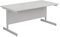 Office Hippo Heavy Duty Rectangular Cantilever Desk - Home or Office PC Table, Integrated Cable Ports - 160cm x 60cm, White Frame & Top - 5 Yr Warranty