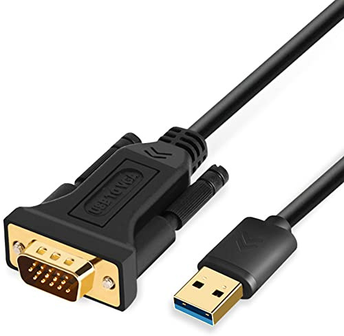 USB to VGA Adapter Cable 16FT/5M Compatible with Mac OS Windows XP/Vista/10/8/7, USB 3.0 to VGA Male 1080P Monitor Display Video Adapter/Converter Cord. (16FT)