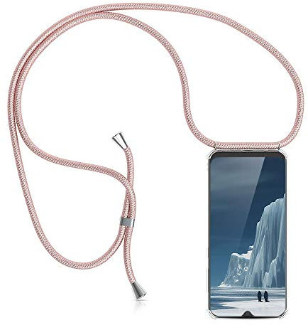 XCYYOO Handyanhänger Hülle für Samsung Galaxy A50,Pouch Bag Mode-Accessoire Handytasche Smartphone Necklace HandyHülle mit Band - Schnur mit Case Zum Umhängen in Rainbow,Roségold