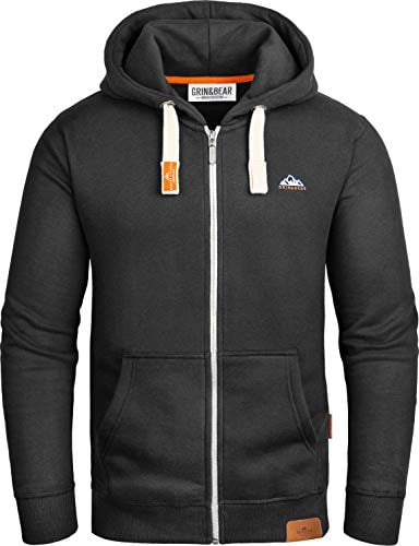 Grin&Bear Herren Kapuzenpullover schwarz, S, GEC022