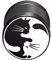 BlackAmazement 316L Edelstahl Fake Plug Piercing Ohrstecker Yin Yang Katze Cats Schwarz Silber 10mm Damen Herren