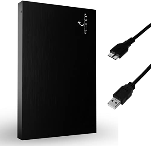 Storite Disco Rigido Esterno Portatile Ultra Sottile da 2,5 pollici e 320GB con USB 3.0 Trasferimento Dati Veloce Compatibile per PC Mac Windows Gaming Laptop Desktop - Nero