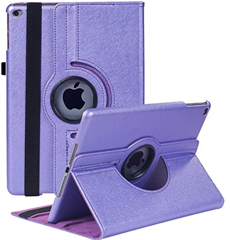 Rotating Case for iPad 9.7 inch 6th Gen, 5th Gen/iPad Air 2 / iPad Air - 360 Degree Rotating Stand Protective Cover with Auto Sleep Wake for iPad 9.7 2018 2017 / iPad Air 2 / iPad Air (Purple)