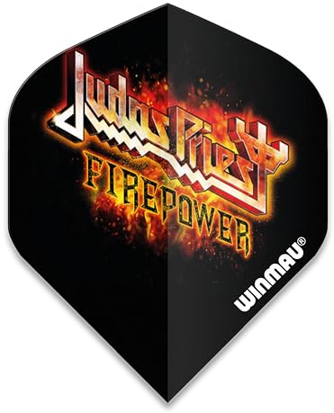 WINMAU Rock Legends Dart Flights - 1 Set Per Pack (Total 3 Dart Flights) Available in Varying Designs (Judas Priest, Flaming Logo)