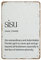 NOMELY Sisu-Schild – Sisu-Definition-Druck – 20,3 x 30,5 cm Blechposter – lustiges Männerhöhlen-Wandkunst, Geschenk