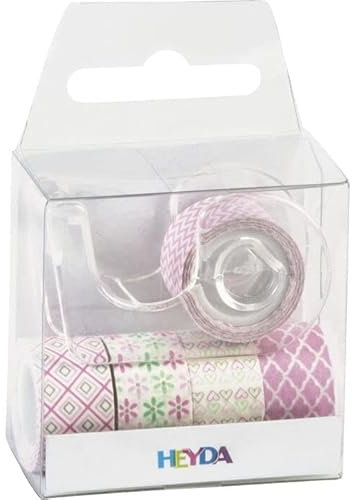 PAINT IT EASY NEU Deko Tape/Klebeband, 5 Rollen + Abroller, Mini Pastell Rosa