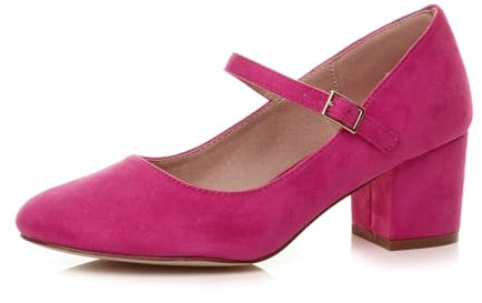 AJVANI Womens Ladies mid Block Heel Strap Work Evening Party Mary Jane Court Shoes Size 5 38
