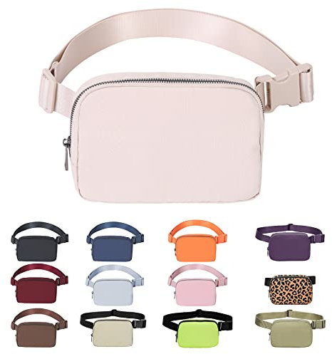SUAVEZILLA Mini-Gürteltasche, Bauchtasche für Damen, Sport, Reisen, Wandern, Laufen, Radfahren, Einkaufen, Nylon, wasserdicht, Beige