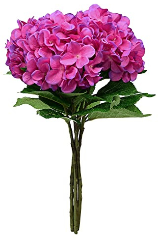 Softflame Fiori artificiali/falsi/finti – ortensia viola 4 pezzi per matrimoni, casa, feste, ristorante
