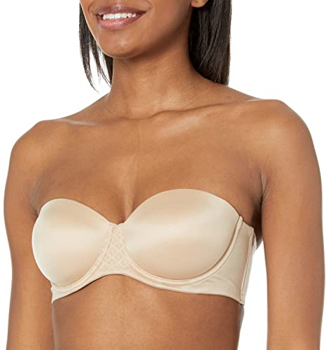 Bali Womens One Smooth U Strapless Bra, Ultimate Stay in Place, 7-Way Multiway Underwire Full Coverage Bra, Taupe, 38D US