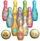 STAY GENT Dinosaurier Kegelspiel für Kinder, Weich Bowling Set mit 10 Kegel & 2 Bälle Ball Kinderspielzeug Innen Garten Outdoor Spielzeug Spiele Geschenke für Kinder ab 2 3 4 5 6 Jahre Junge Mädchen