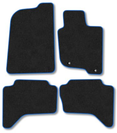 Mitsubishi L200 (2006-2015) Carpet Car Mats | Blue Edge Trim Tailored Fit Floor Mats Full Coverage Protection Accessories Easy Clean Anti Slip Made in the UK