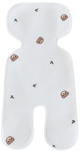Universal Sitzauflage für Buggys,Kinderwagen,Fahrradanhänger,Kinderwagen Sitzauflage atmungsaktiv,Sommer Sitzeinlage für Buggy Kindersitz Babyschale - kühlt und schützt - Sommerbezug universal,Bär