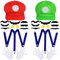 Orgoue Super Bros Kostüm, Mario Bros Kostüm Mario & Luigi Hut Kappen Schnurrbärte Handschuhe Knöpfe Hosenträger Cosplay Kostüm Zubehör Für Damen Herren Kind Für Karneval