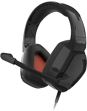 KROM Gaming KOPA PRO - Auricular Estéreo, Altavoces 50mm, Control Volumen, Diadema Ajustable, Micrófono Flexible, PC, Ps4-Ps5, Switch, Smartphones, Tablets, Negro
