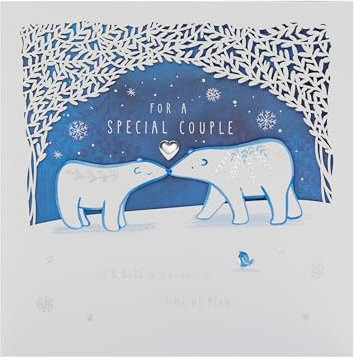 UK Greetings Weihnachtskarte für Paare – Eisbär-Design
