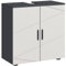 kleankin Mueble bajo lavabo con armario de 2 puertas, mueble bajo lavabo de madera con estante ajustable, para lavabos con o sin columna, 60 x 30 x 60 cm, gris