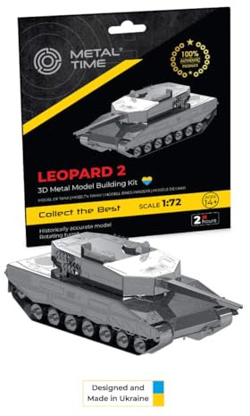 METAL-TIME Model Leopard 2, 3D Puzzles for Adults or Teens, DIY Metal Puzzle Model Kit, 3D Metal Model Brain Teaser Puzzle - Great Gift Idea, 57 PCS.