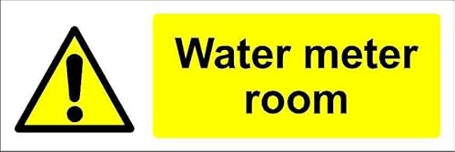 Water meter in room - Self adhesive sticker (150mm x 50mm)