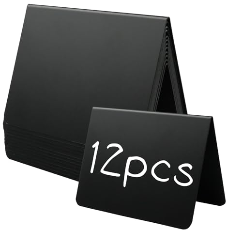 Mini Tableau Noir Ardoise Mini Tableau Noir Double Face Ardoise Plastique Buffet Signes Panneau D'affichage Mini Tableau Noir Plastique pour Mariages, Fêtes, Décorations de Table et Price Tag