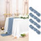 Lot de 4 Chemins de Table en Étamine Bleu Poussiéreux, 90 x 300 cm, Tissu Gaze Rustique Bohème, Longue Nappe pour Mariage, Fête, Décoration