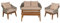 Mendler Gartengarnitur HWC-N37, Garten-/Lounge-Set Sofa Sitzgruppe, Poly-Rattan Holz Akazie - grau, Kissen beige