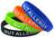 4 Medical Alert Nut Allergy silicone bracelets, peanut allergy warning elastic rubber bracelets (adult)