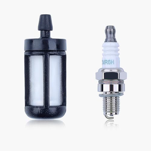 Haishine Zündkerze CMR6H für NGK 3365 für Stihl BR600 BR500 BR550 FC70 FC90 FS90 FS100 FS110 FS90R FS100R FS100R FS110R FS130R Kettensäge Freischneider Trimmer + MS180 Filter