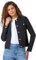 Roman Originals Stretch Jacket for Women UK - Ladies Denim Jean Summer Coat Bengaline Casual Smart Utility Trucker Biker Fitted Classic Work Spring Soft Vintage - Black - Size 10