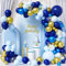 Navy Blue Balloon Arch Kit, 116PCS Macaron Blue Navy Blue Gold Balloon with Confetti Balloon for Boy Men Birthday Wedding Baby Shower Baby Space Nautical Theme Decorations