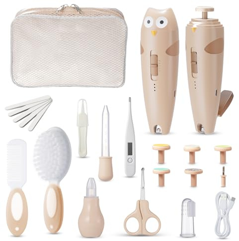 Lictin Baby Healthcare and Grooming Kit, 26 in 1 Rechargeable Baby Nail Trimmer Electric Set,Safe Baby Nail File with Auto Light, Newborn Baby Safety Care Set for Newborn Infant Toddlers Boys Girls