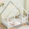 Bellemave Twin Floor Bed for Kids, Girls, Boys, Wood House Bed Frame, House Floor Bed for Kids, Twin Size Montessori Floor Bed with Fence, Playhouse for Kids, White