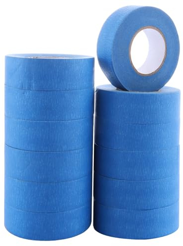 ASelected Premium Masking Tape 12 Rolls (25Mm X 30M) Blue Masking Tape Painting Tape For Painters, Decorators Professional Diy Use Painting Office Home Crafts More