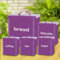 Crystals Purple 5-Piece Rectangular Bread Bin Set - Bread Bin, Tea, Coffee, Sugar & Biscuit Canisters - Modern Storage Containers