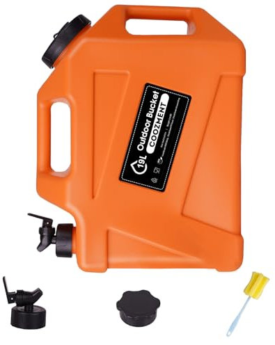 COOZMENT 5 Gallon (19L) Portable Water Containers with Spigot, BPA Free Water Jug, Orange Water Tank, Multifunction Water Storage Containers for Camping Outdoor Hiking,Emergency Stroage